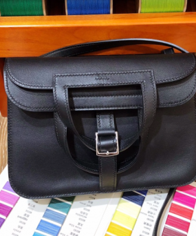 에르메스 미니 할잔백22 블랙 은장 스위프트